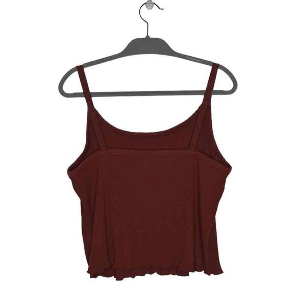 Old Navy Womens Burnt Orange‎ Ribbed Scoop Neck Cotton Blend Fitted Crop Top XXL - Picture 4 of 7